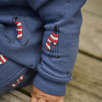 LONG SLEEVE JUNO ROMPER | Best Friend Indigo Print-Extra Img - 1