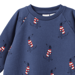 LONG SLEEVE JUNO ROMPER | Best Friend Indigo Print-Extra Img - 2