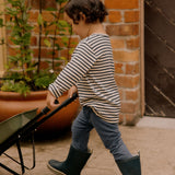 LONG SLEEVE RIVER TEE | Navy Sailor Stripe-Extra Img - 1