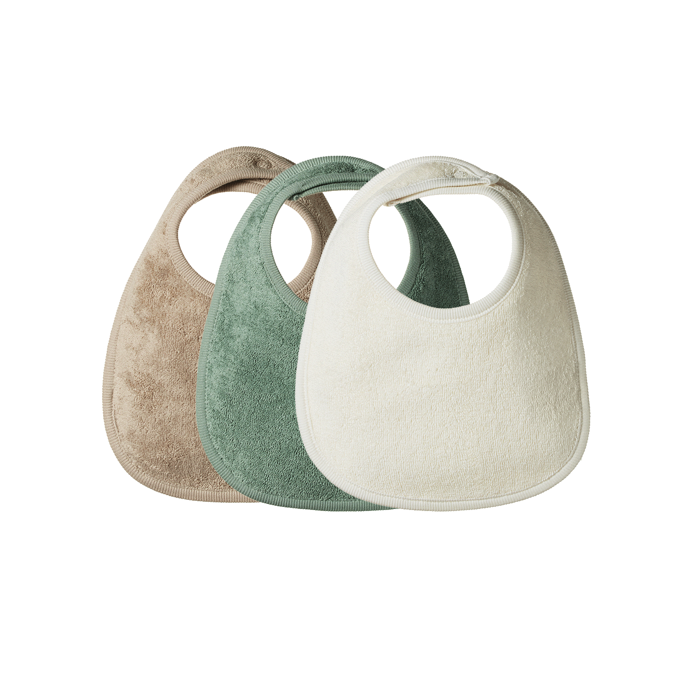 DRIBBLE BIBS 3 PACK | Natural/Nougat/Lily Pad-Extra Img - 1
