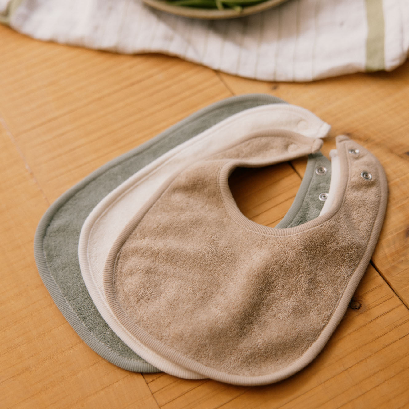 DRIBBLE BIBS 3 PACK | Natural/Nougat/Lily Pad-Web-hover