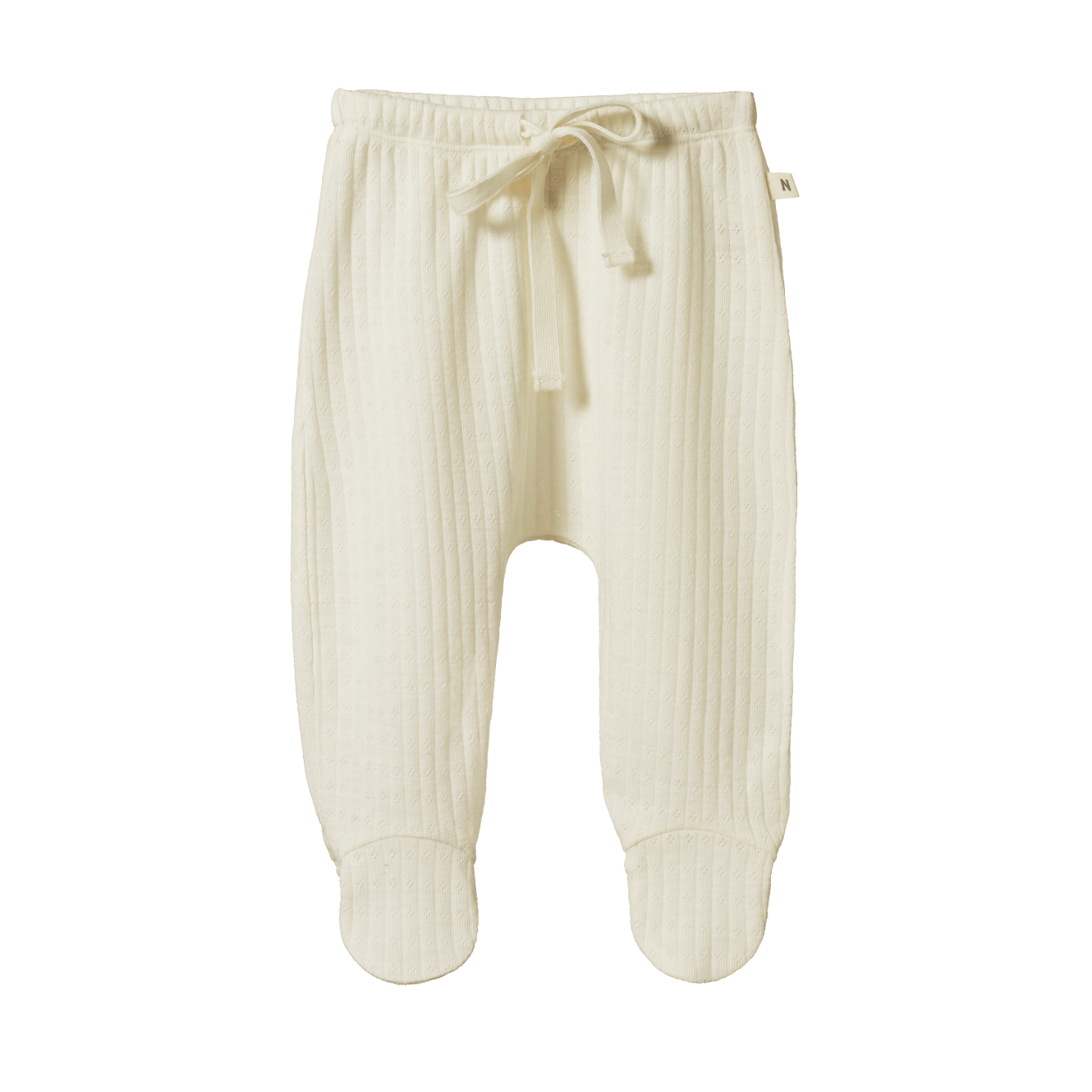 MERINO ESSENTIALS FOOTED ROMPERS POINTELLE | Natural-Web-front