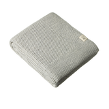 MERINO KNIT BLANKET | Light Grey Marl-Web-front