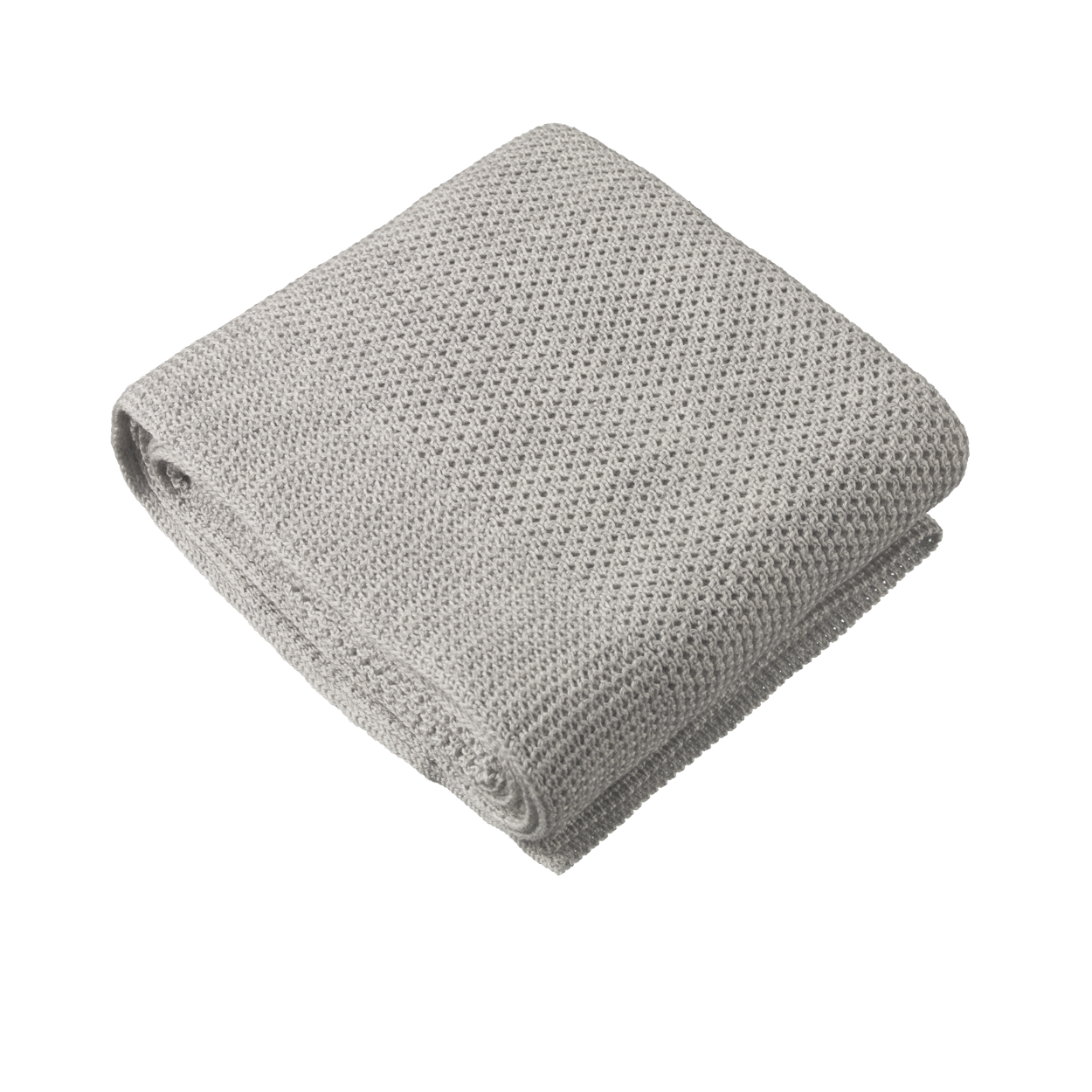 MERINO KNIT BLANKET | Light Grey Marl-Web-hover