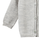 MERINO KNIT CARDIGAN | Light Grey Marl-Extra Img - 1
