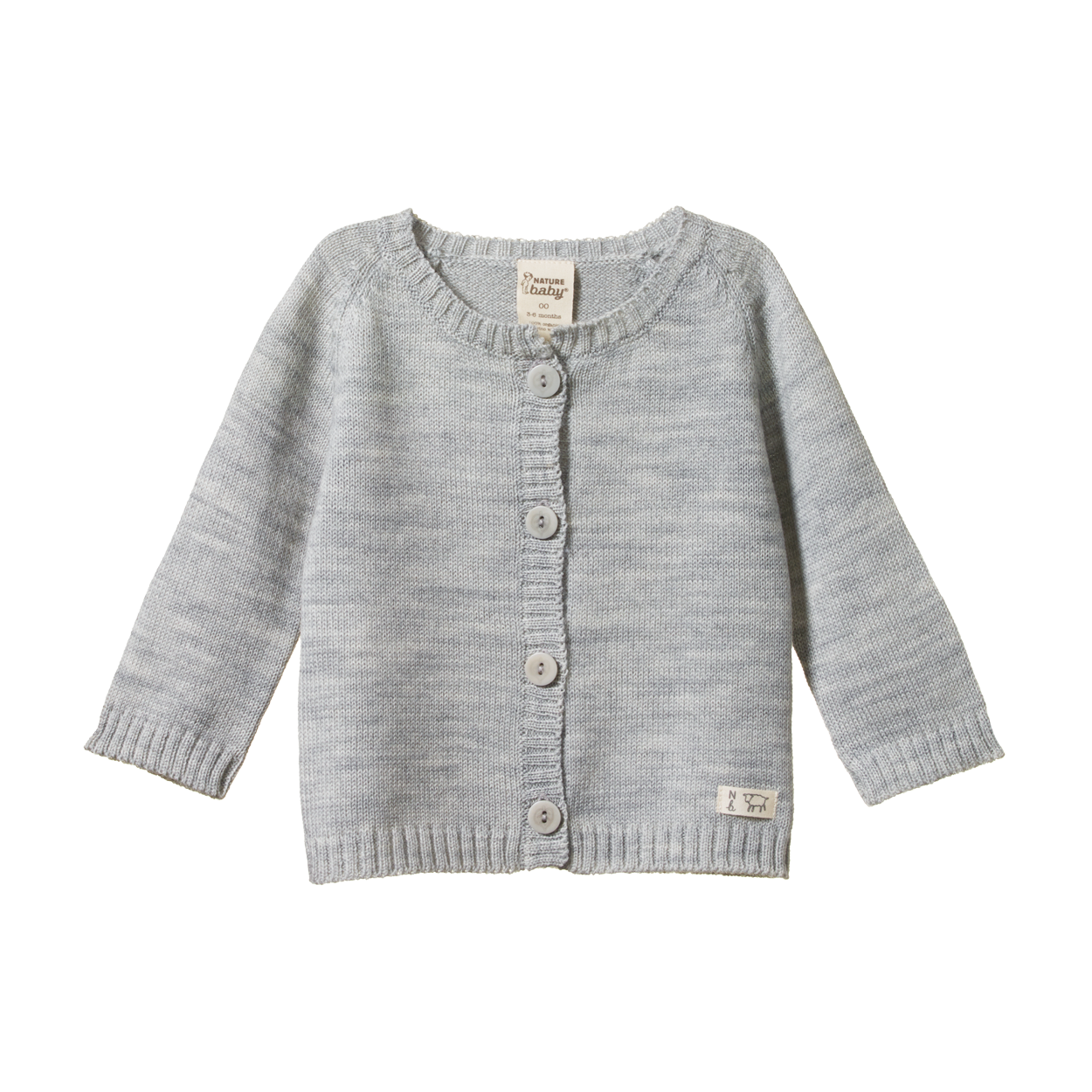 MERINO KNIT CARDIGAN | Light Grey Marl-Web-front