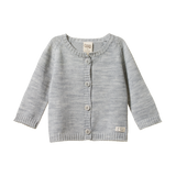 MERINO KNIT CARDIGAN | Light Grey Marl-Web-front