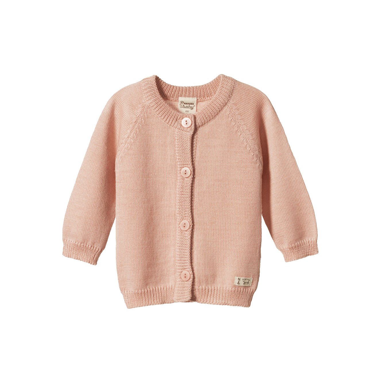 MERINO KNIT CARDIGAN | Rose Dust-Web-front