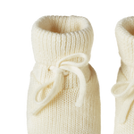 MERINO KNIT DRAWSTRING BOOTIES | Natural-Extra Img - 1