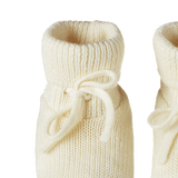 MERINO KNIT DRAWSTRING BOOTIES | Natural-Extra Img - 1