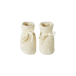 MERINO KNIT DRAWSTRING BOOTIES | Natural-Web-front