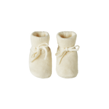 MERINO KNIT DRAWSTRING BOOTIES | Natural-Web-front