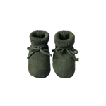 MERINO KNIT DRAWSTRING BOOTIES | Thyme-Web-front