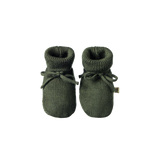 MERINO KNIT DRAWSTRING BOOTIES | Thyme-Web-front