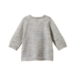 MERINO KNIT KIMONO JACKET | Light Grey Marl-Extra Img - 3