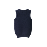 MERINO KNIT VEST | Navy Chunky Knit-Web-hover