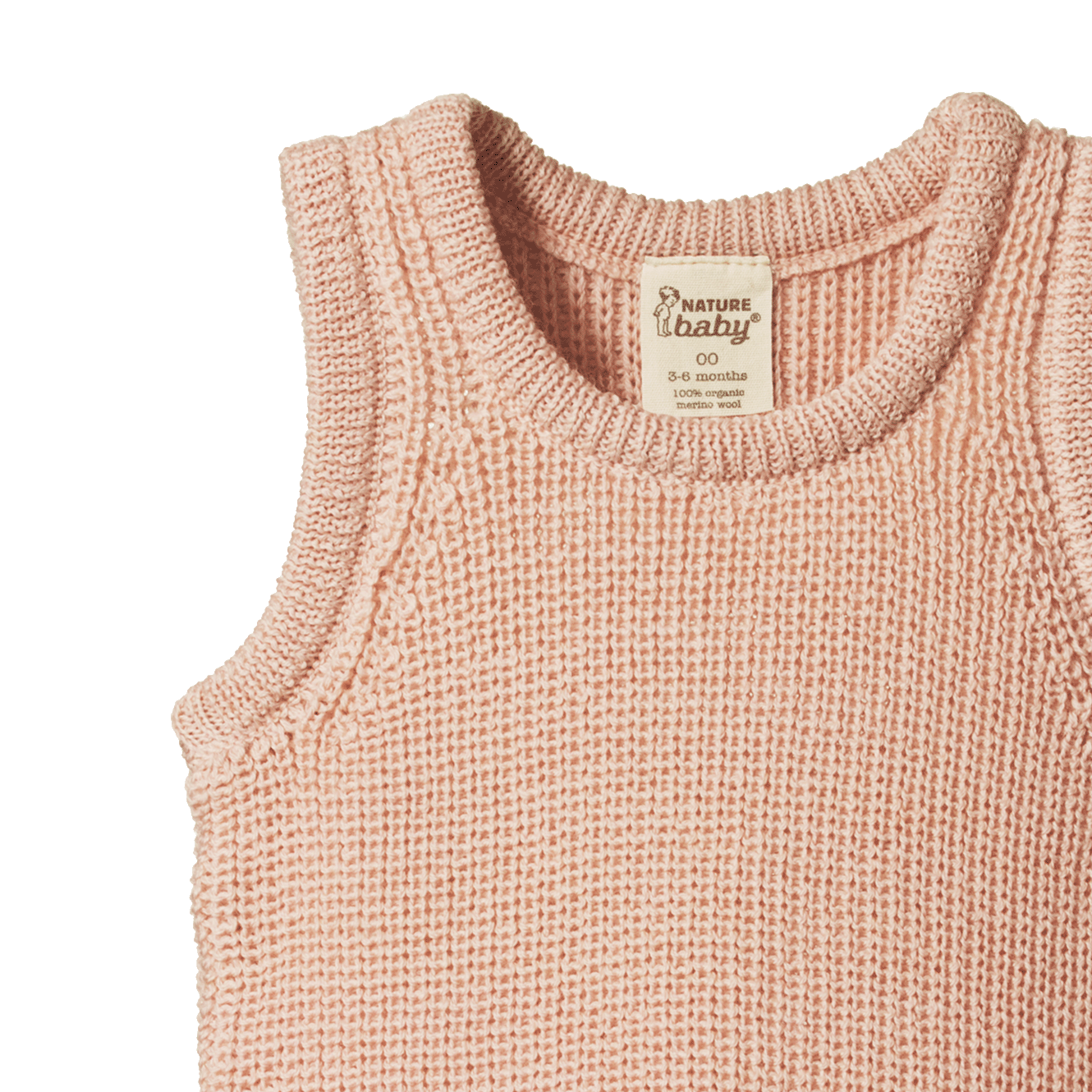 MERINO KNIT VEST | Rose Dust Chunky Knit-Web-hover