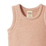 MERINO KNIT VEST | Rose Dust Chunky Knit-Web-hover