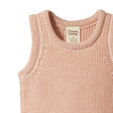 MERINO KNIT VEST | Rose Dust Chunky Knit-Web-hover