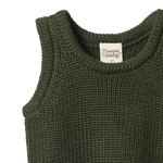 MERINO KNIT VEST | Thyme Chunky Knit-Extra Img - 1
