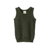 MERINO KNIT VEST | Thyme Chunky Knit-Web-front
