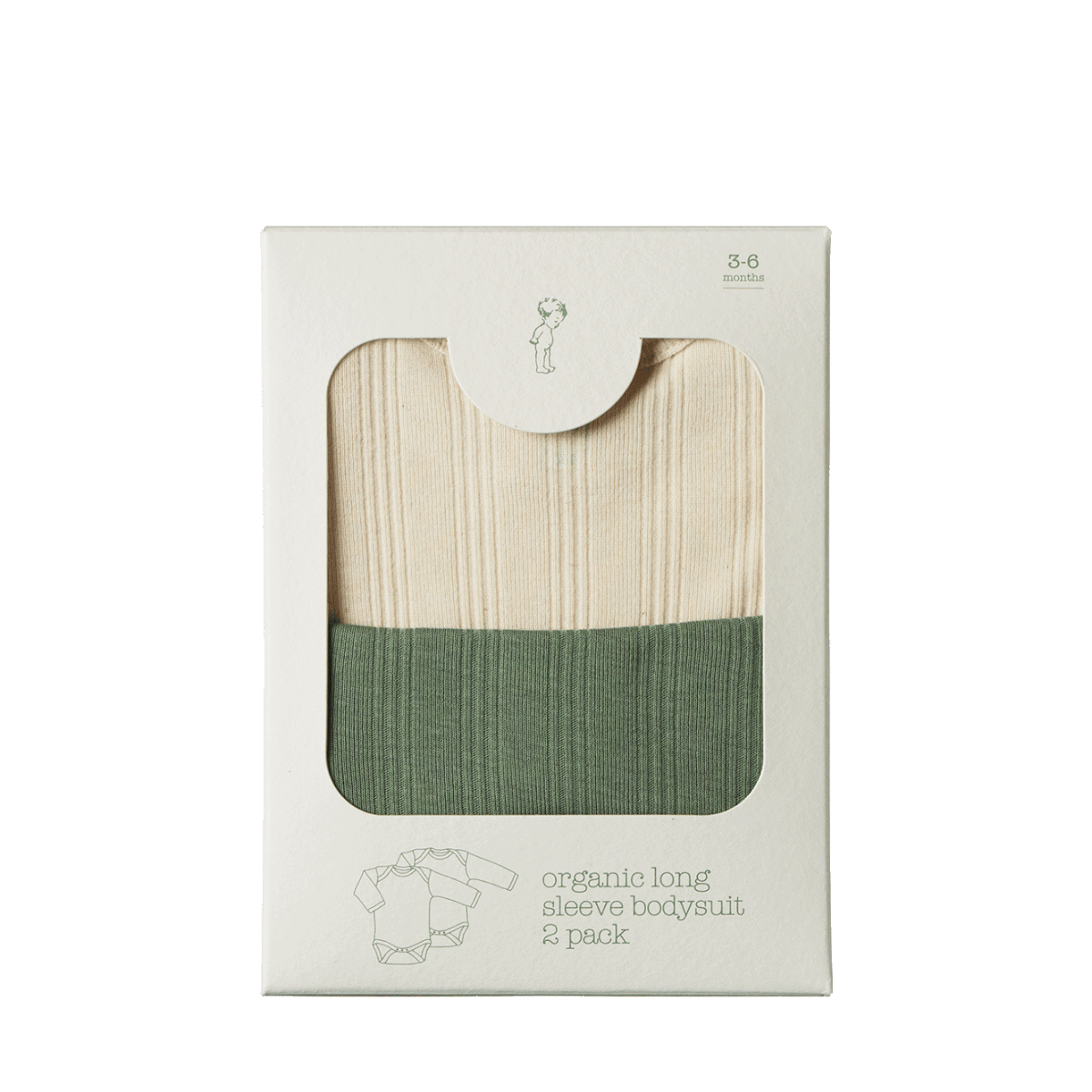 L/S BODYSUIT DERBY 2 PACK | Natural/Nettle-Extra Img - 2