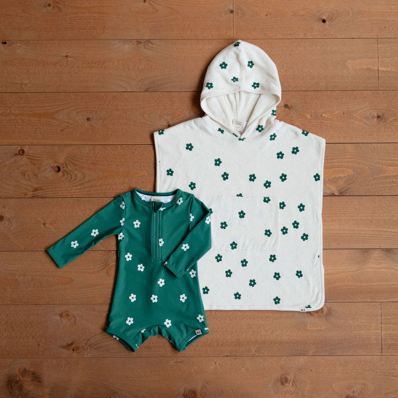 ONE PIECE BATHING TRUNKS | Flora Peppermint Print-Extra Img - 2