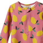 ONE PIECE BATHING TRUNKS | Lemmony Rose Print-Extra Img - 2