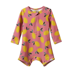 ONE PIECE BATHING TRUNKS | Lemmony Rose Print-Web-front