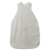 ORGANIC COTTON & MERINO SLEEPING BAG | Grey Marl Stripe-Web-front