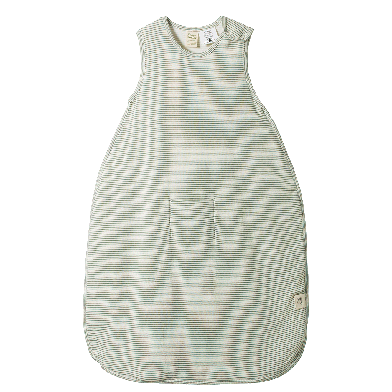 ORGANIC COTTON & MERINO SLEEPING BAG | Nettle Pinstripe-Web-front