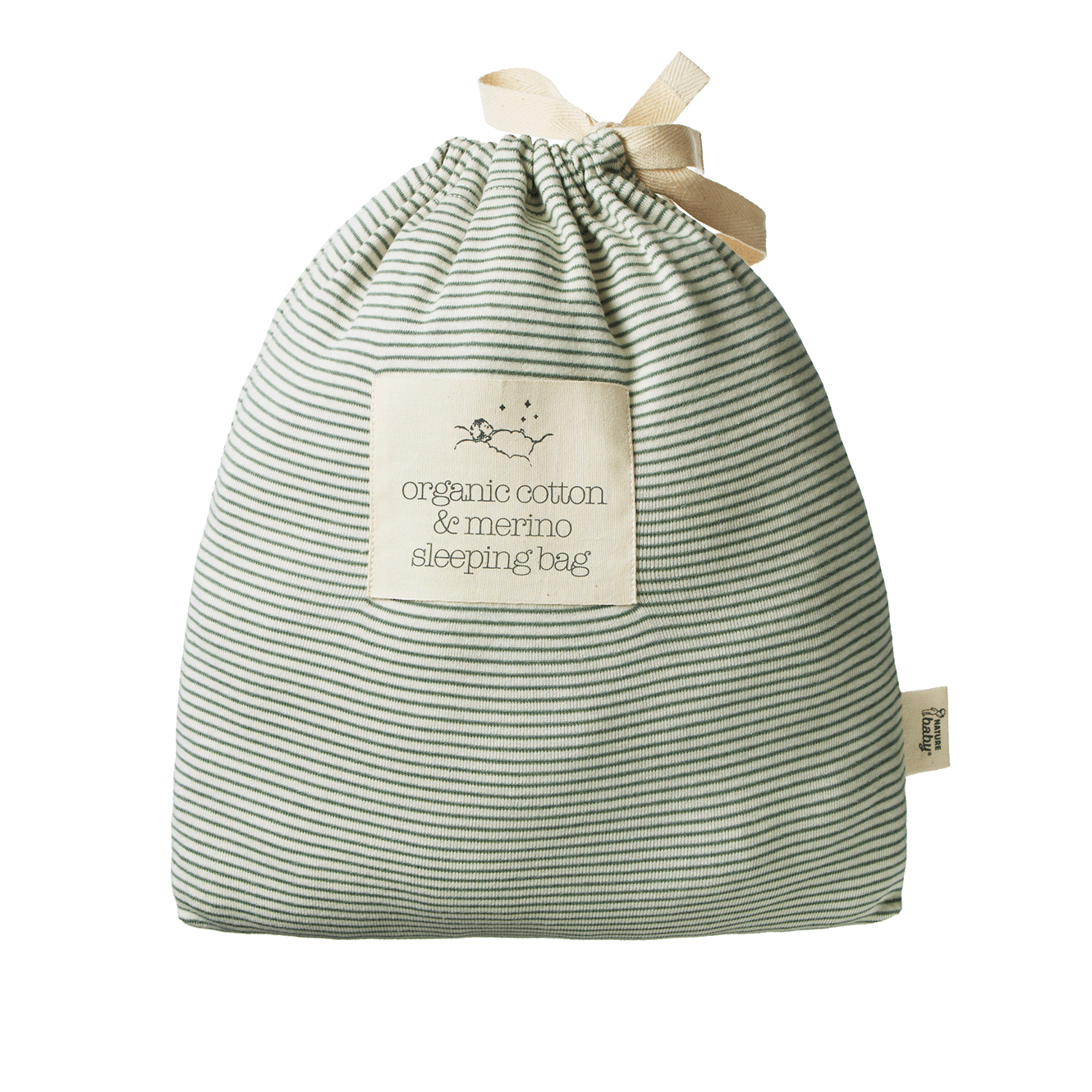ORGANIC COTTON & MERINO SLEEPING BAG | Nettle Pinstripe-Web-hover