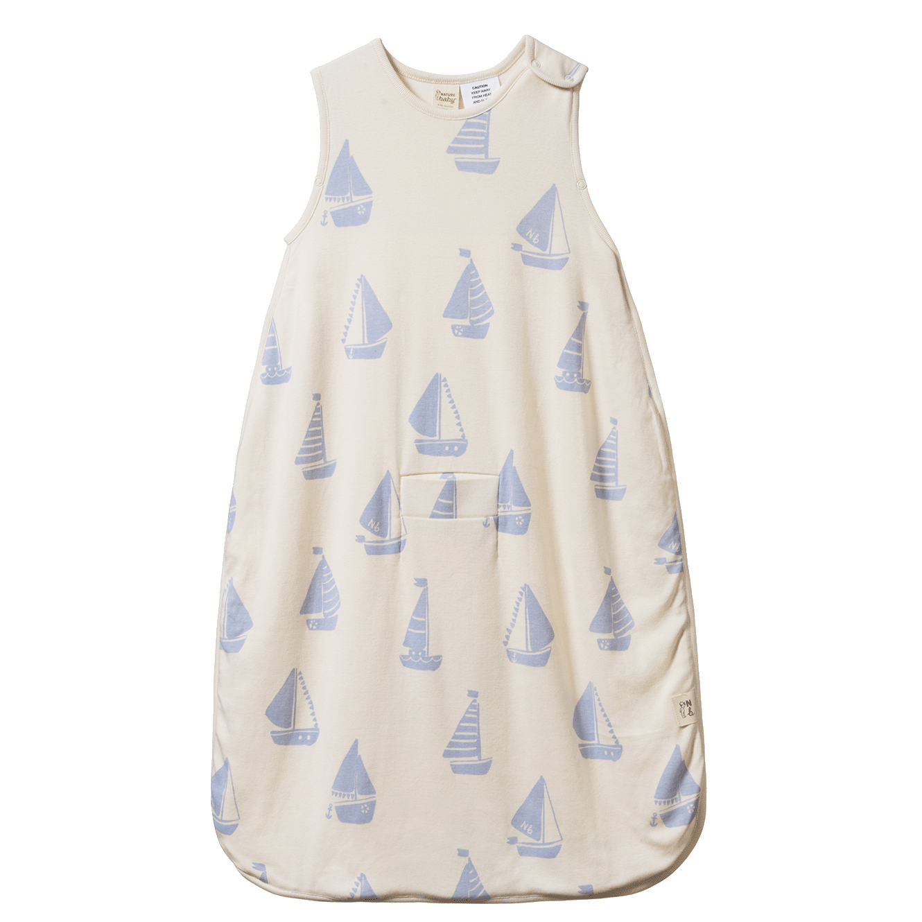 ORGANIC COTTON & MERINO SLEEPING BAG | Regatta Blue Print-Web-front