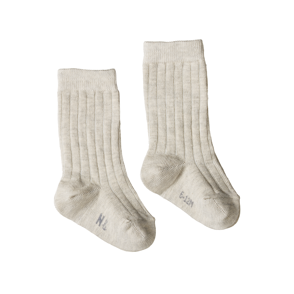 ORGANIC COTTON RIB SOCKS | Light Grey Marl-Web-front
