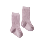 ORGANIC COTTON RIB SOCKS | Lilac-Web-front