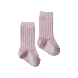 ORGANIC COTTON RIB SOCKS | Lilac-Web-front