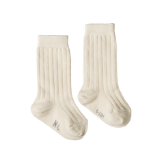 ORGANIC COTTON RIB SOCKS | Natural-Web-front