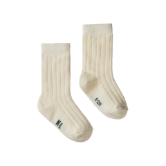 ORGANIC COTTON RIB SOCKS | Natural-Web-front