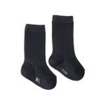 ORGANIC COTTON RIB SOCKS | Navy-Web-front