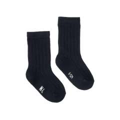 ORGANIC COTTON RIB SOCKS | Navy-Web-front