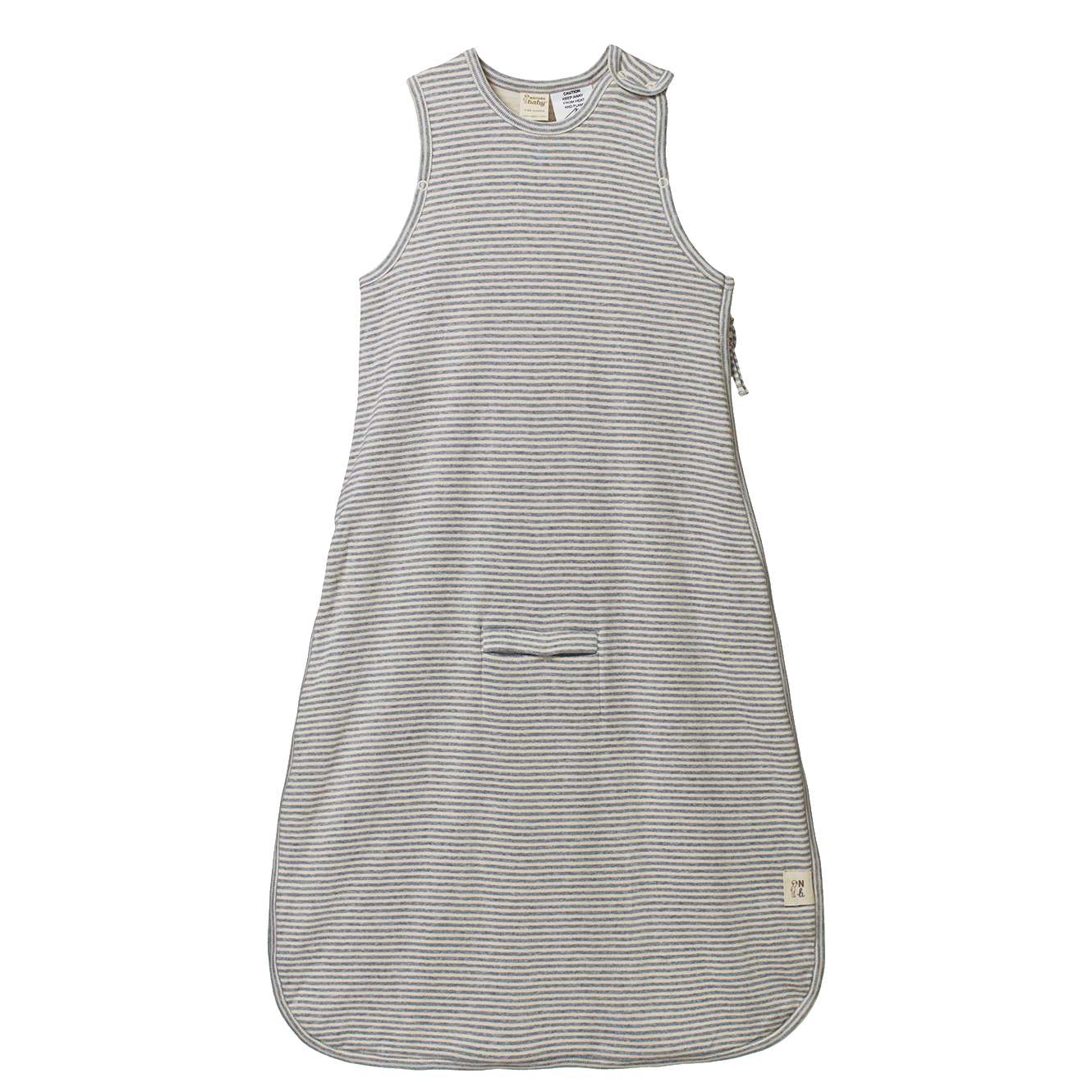 ORGANIC COTTON SLEEPING BAG | Grey Marl Stripe-Web-front