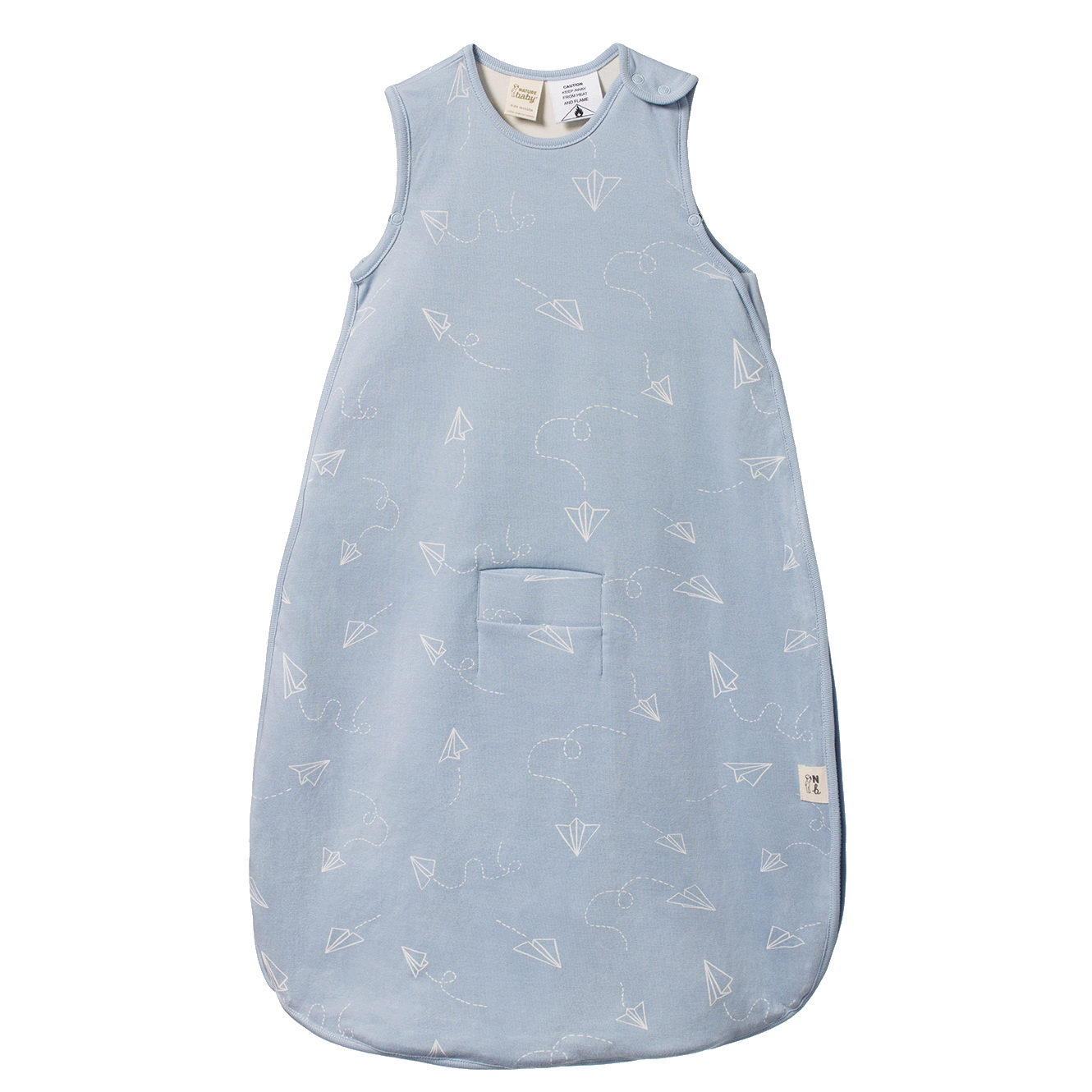 ORGANIC COTTON SLEEPING BAG | Paper Planes Print-Web-front