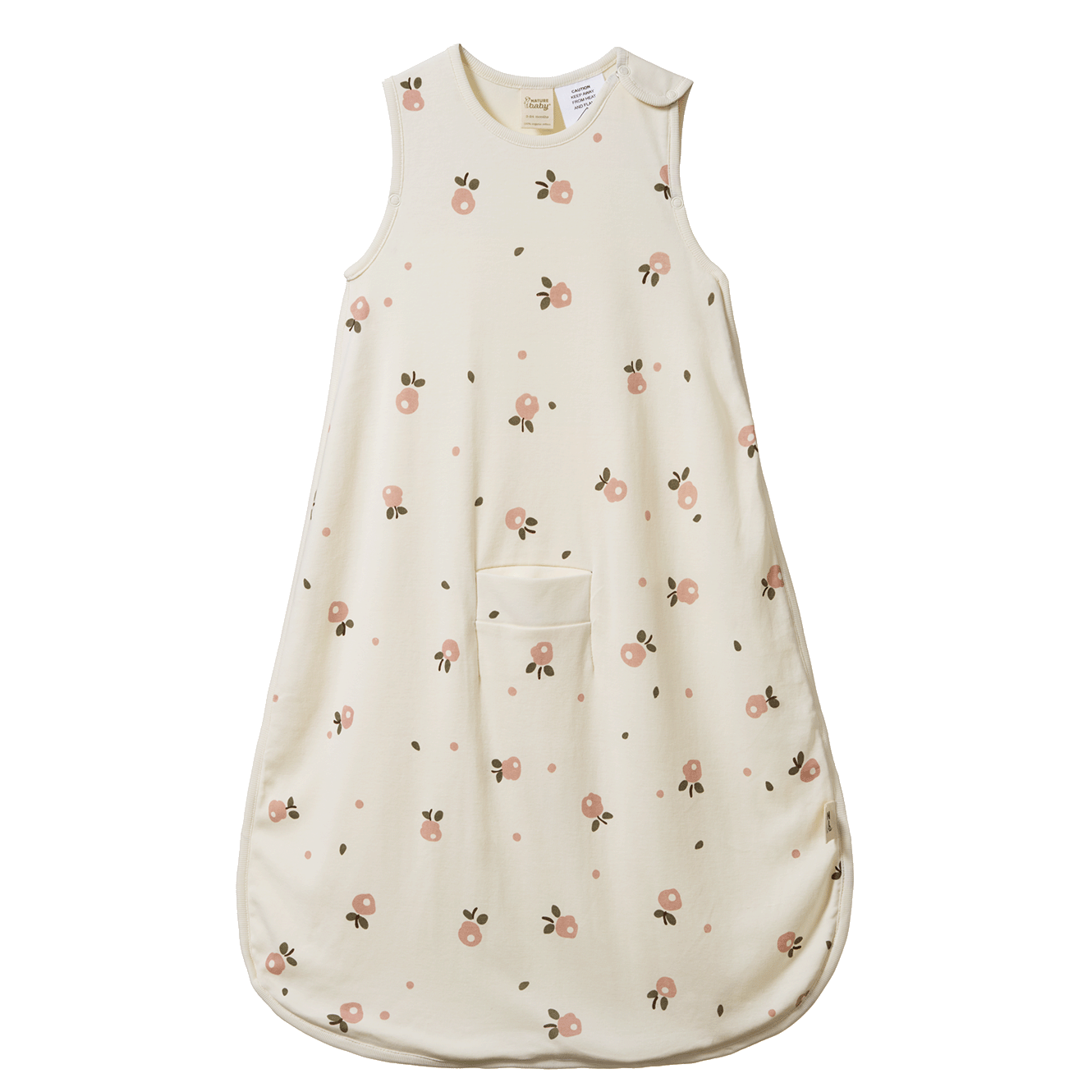 ORGANIC COTTON SLEEPING BAG | Posey Blossom Rose Print-Web-front