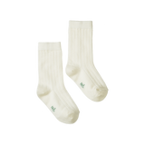 ORGANIC WOOL RIB SOCKS | Natural-Web-front