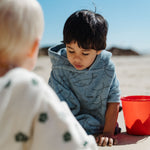 ORG COTTON PONCHO TOWEL | Blue Whale Print-Extra Img - 1