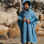 ORG COTTON PONCHO TOWEL | Blue Whale Print-Web-hover