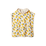 ORG COTTON PONCHO TOWEL | Lemon Print Terry-Web-front