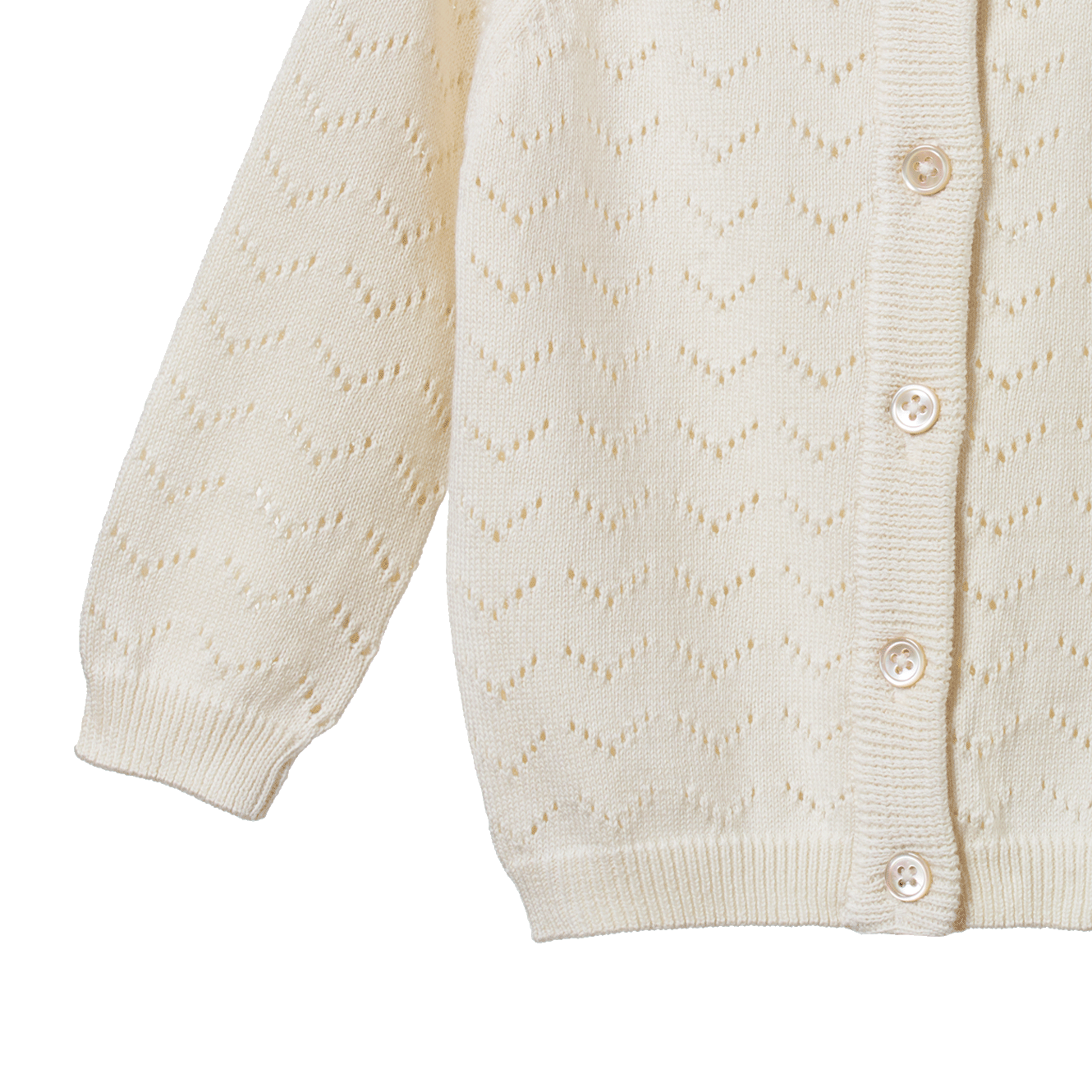 PIPER CARDIGAN | Natural Pointelle-Extra Img - 1