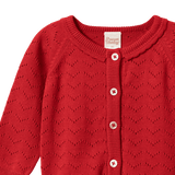 PIPER CARDIGAN | Raspberry Red Pointelle-Extra Img - 2