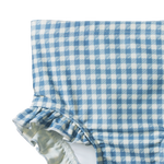 RUFFLE SWIM SHORTS | Blue Gingham-Extra Img - 3